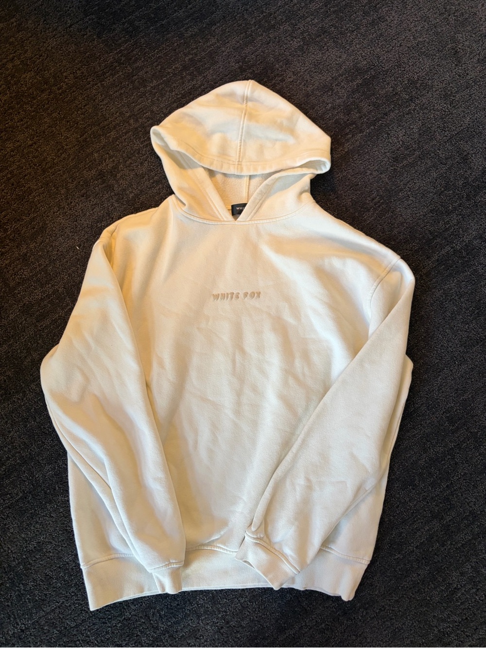 White Fox Boutique Cream Hoodie with Subtle Logo